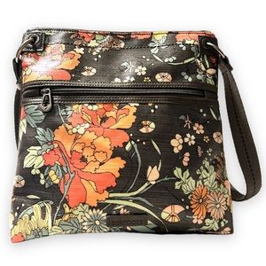 Sakroots Crossbody Bag Artist Circle Coated Canvas Polyester Lining Belt